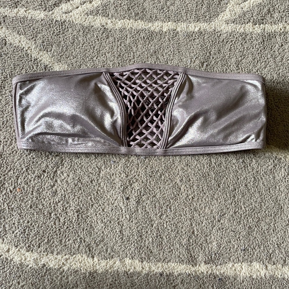 Victoria’s Secret metallic bandeau bikini top S